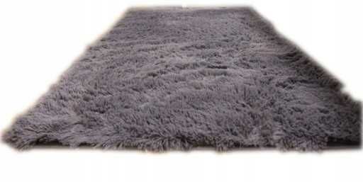 Puszysty Dywan Shaggy  – Pluszowy Szary Dywan 120x160 cm