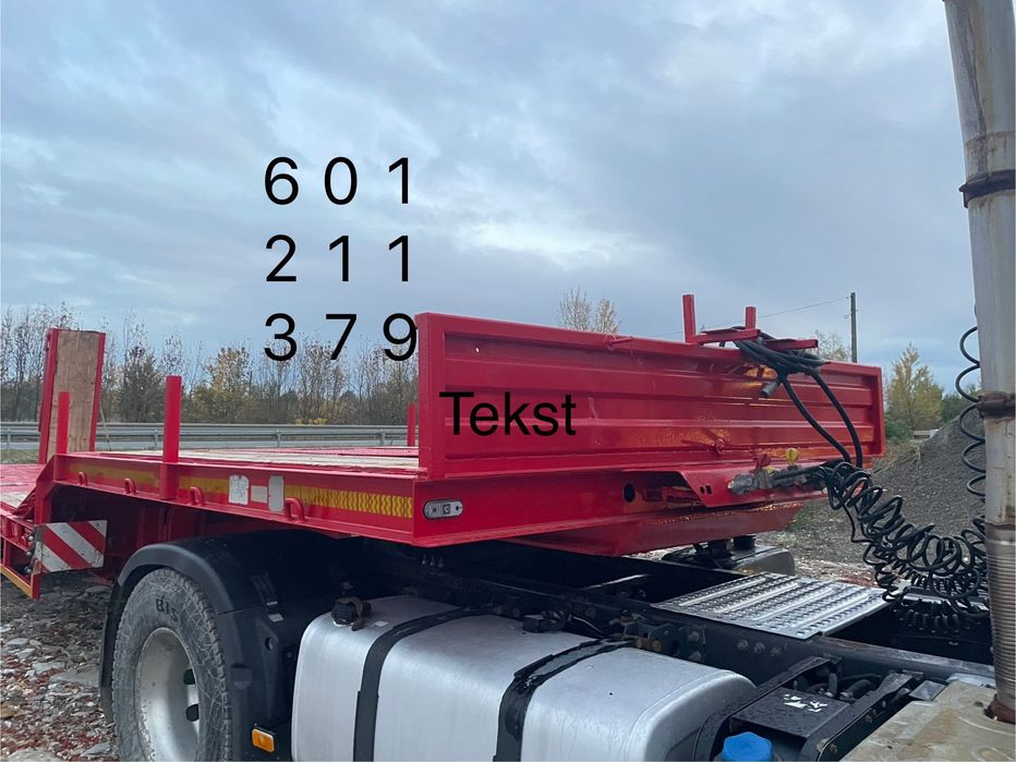 Naczepa Niskopodwoziowa 4 osie dwie skrętne poszerzane