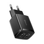 Baseus Compact ładowarka sieciowa 2x USB 10.5W czarny (CCXJ)