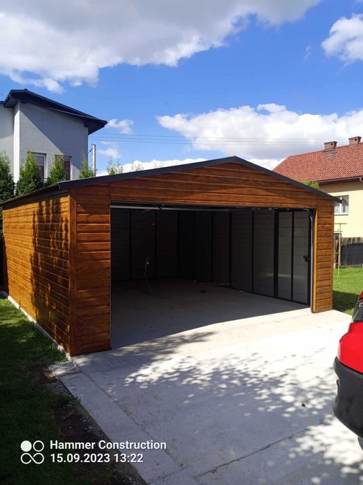 Garaż blaszany, wiata. WZMOCNIONY PROFILAMI. Producent. CAŁA Polska