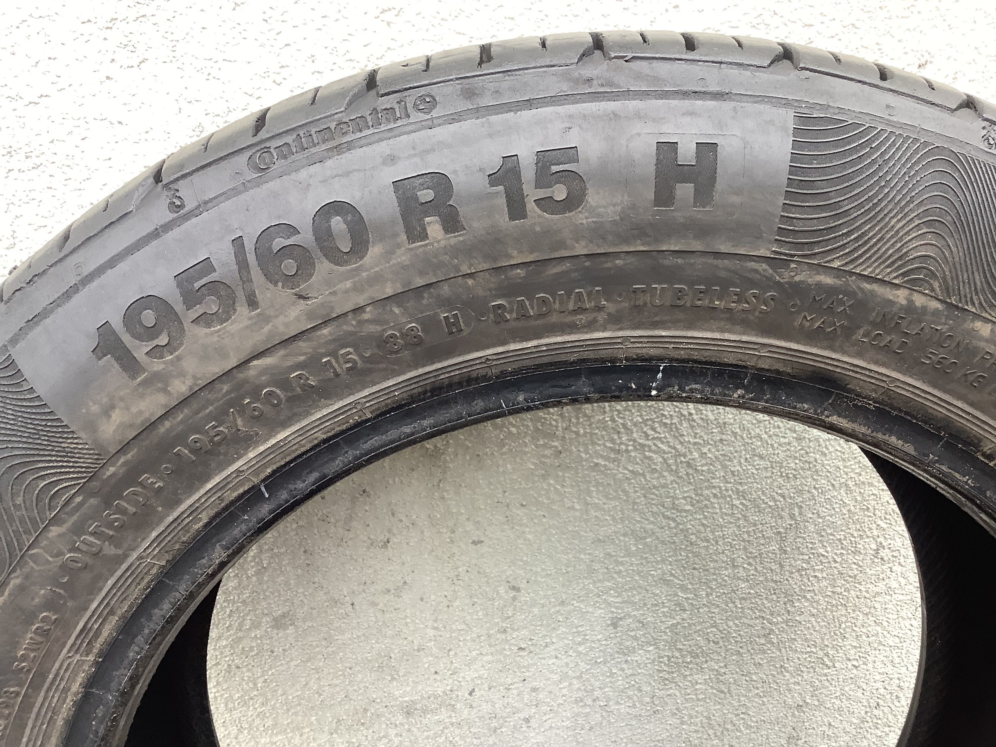 CONTINENTAL 195/60r15 2szt opony lato letnie 5mm 2018r