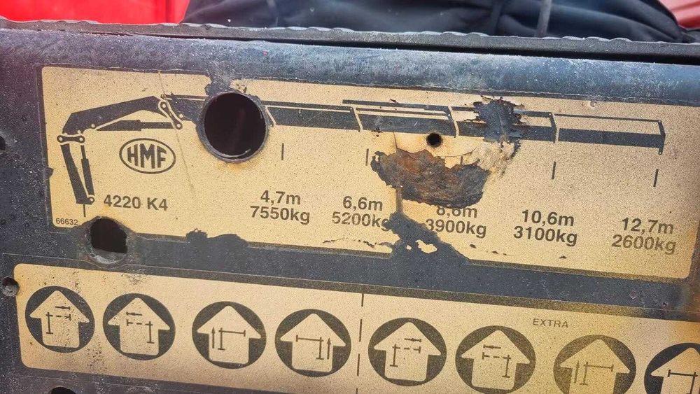 MAN TGX 28.480 HMF 4220+стріла FJ 900 26м кузов ще висувається на 1.5м