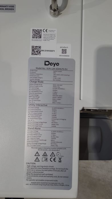 DEYE LV 1szt 3fazy inwerter hybryda SUN-12K-SG04LP3-EU 7899 zł!