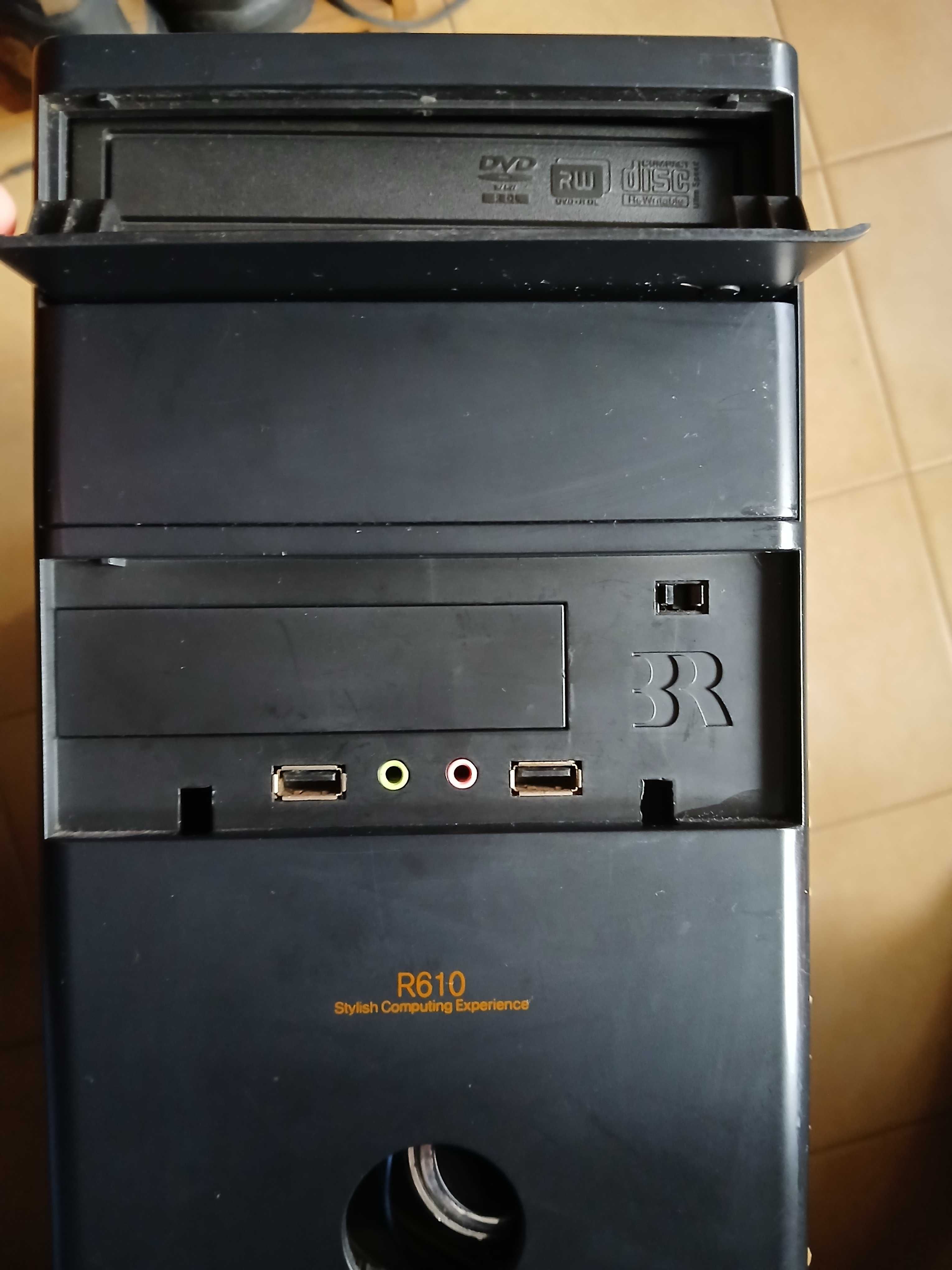 Torre PC desktop incompleto, com drive DVD (não sei se funciona)
