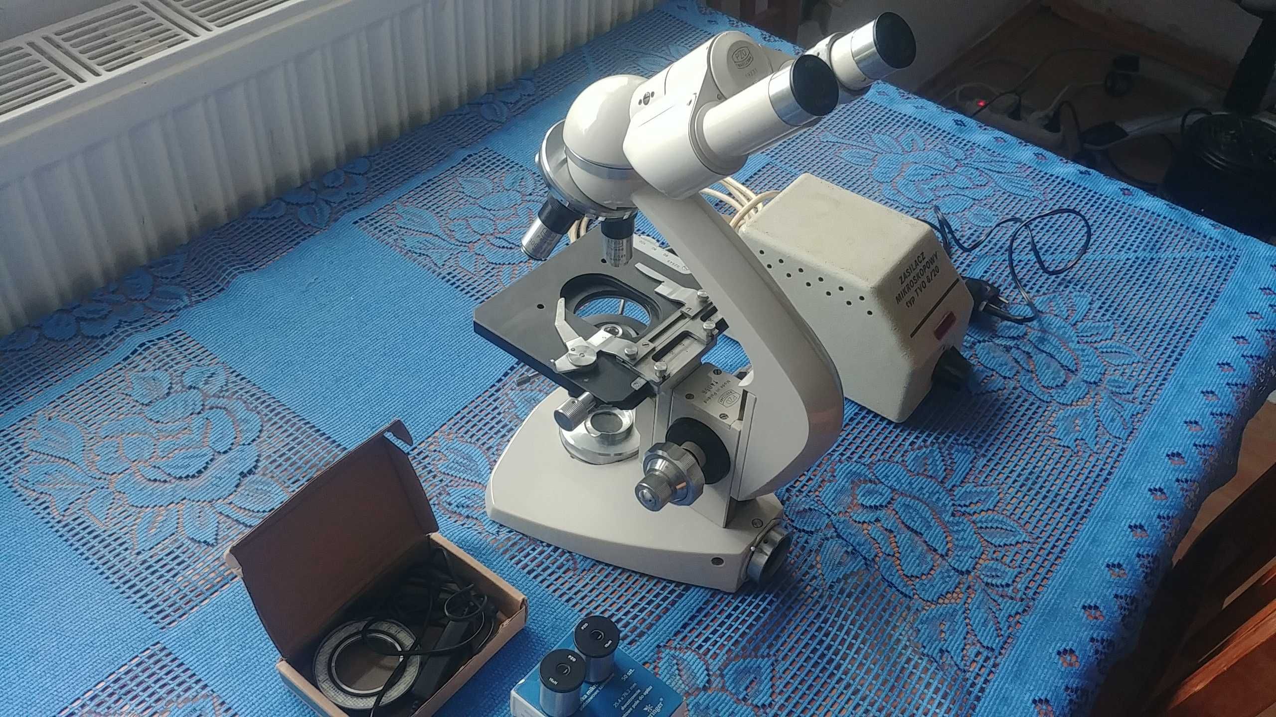 Mikroskop PZO MB-30 + dodatkowe podświetlenie USB