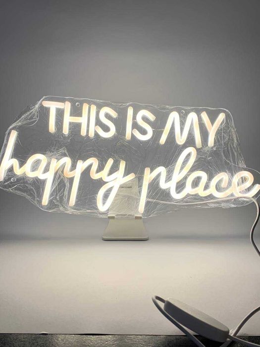 neonowy napis - this is my happy place. Zapakowany, nowy