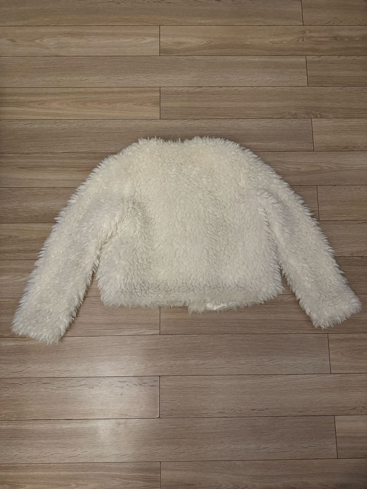 Forever 21 kremowe futerko futro lama rozmiar L