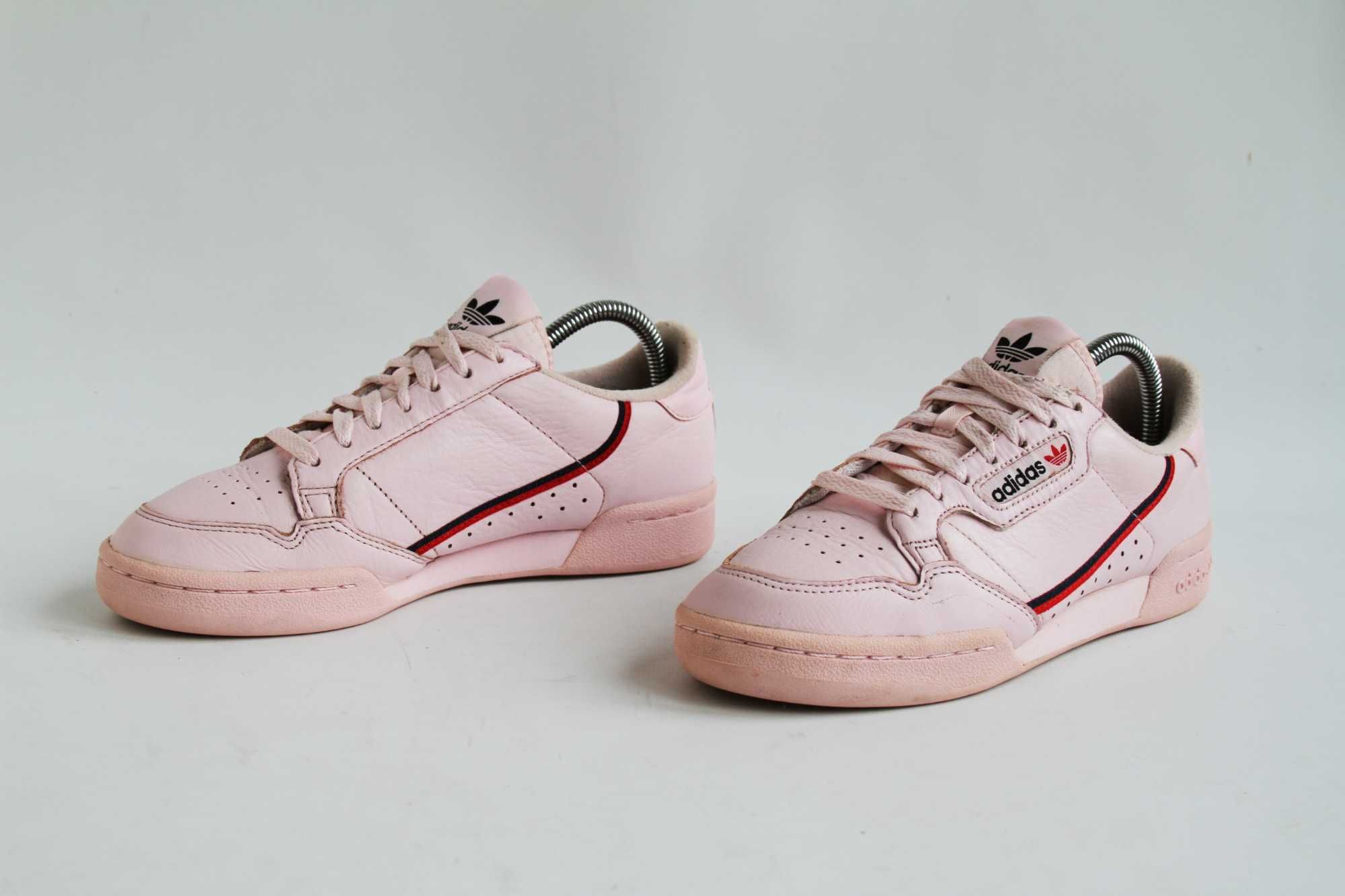 розовые женские кожаные кроссовки Adidas Pink 39 размер