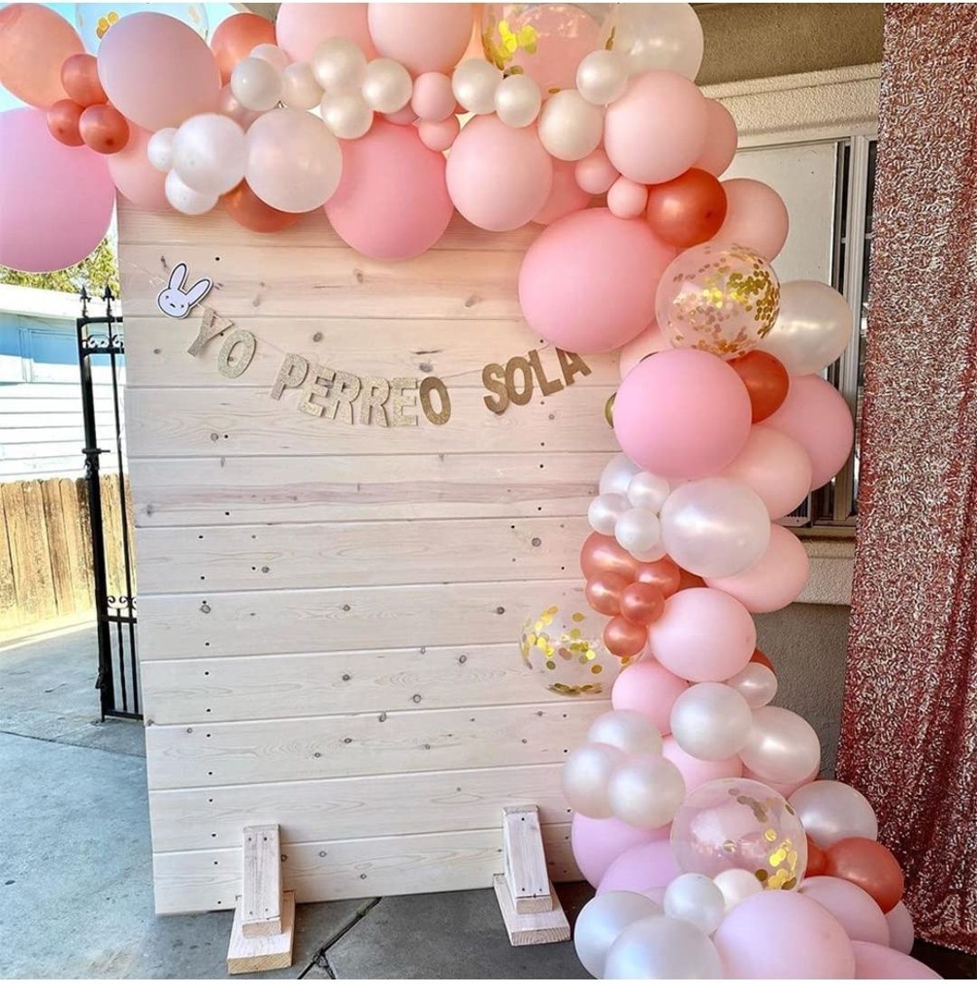 Łuk z różowych balonów urodziny chrzest ślub baby shower