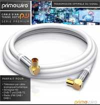 Kabel antenowy 7,5 m primewire biały