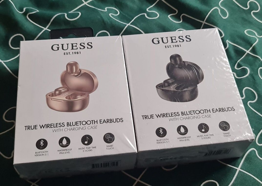 Nowe sluchawki bluetooth guess zlote