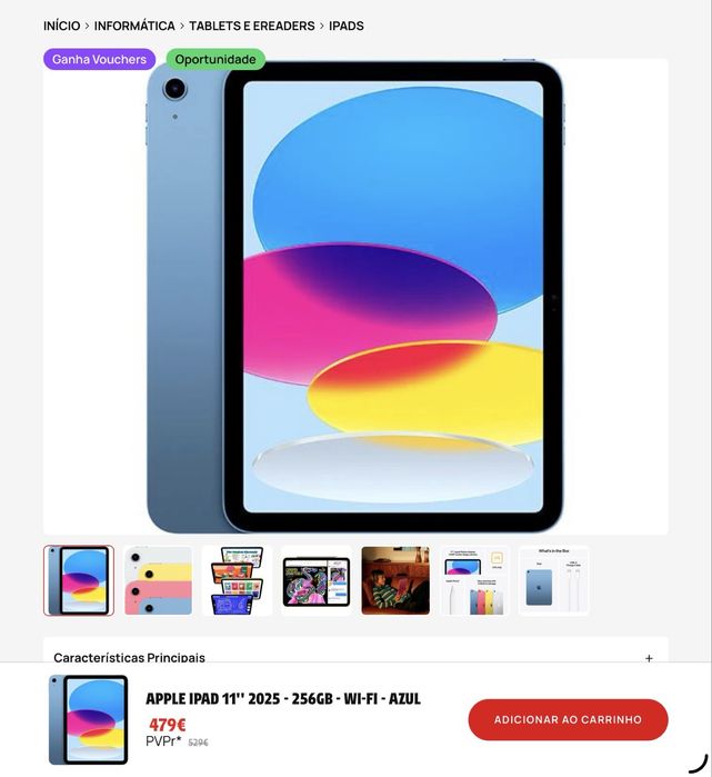 Ipad 10, ultra fino, pro, ecrã XDR retina, 10,9 pol, caixa e fatura