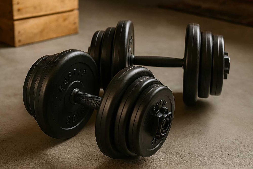 NOWY Zestaw Hantli Regulowanych Do Ćwiczeń Gryfy + Łącznik 2x20kg 40kg