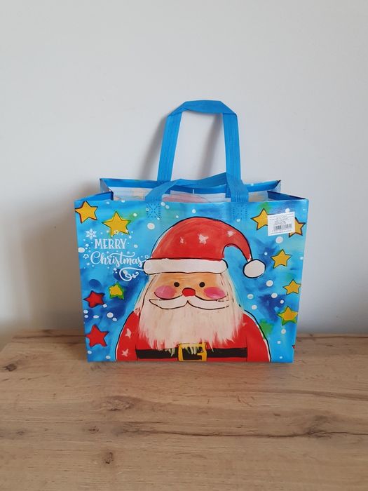Torba Świąteczna na zakupy niebieska