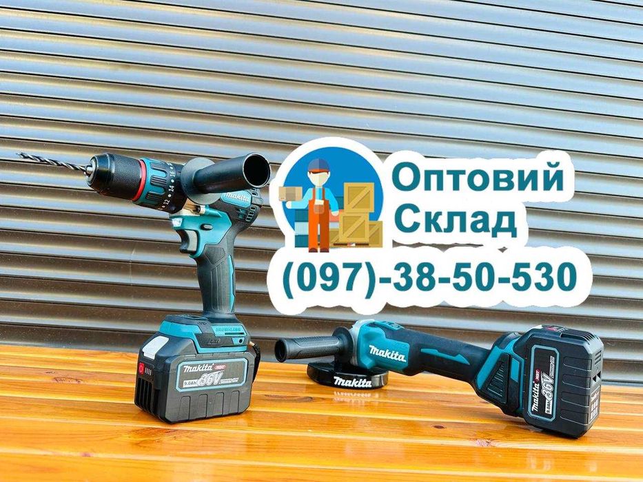 Набір 4в1 Makita Балгарка + Шуруповерт + Гайковерт + Перфоратор 36V-9A