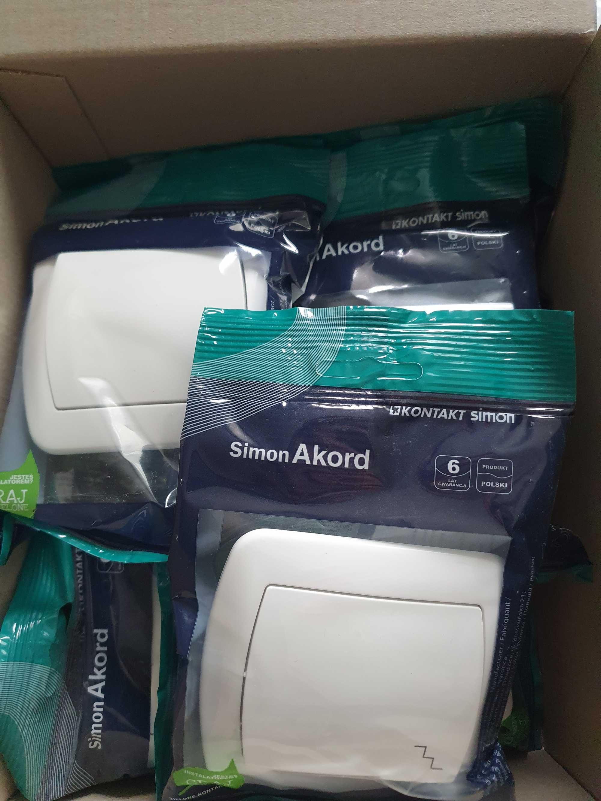 Simon Akord Łącznik jednobiegunowy biały AW1/11 9 sztuk