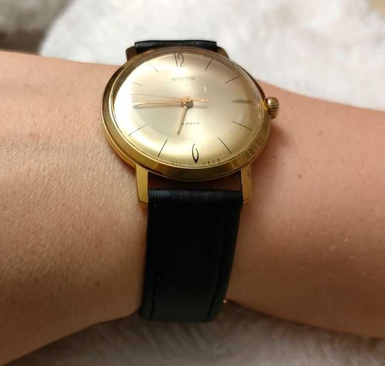 Zegarek WOSTOK 18 Jewels Soviet USSR gold plated AU 20 CAL 2209