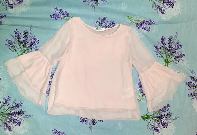 Нарядная шифоновая блузка H&M 10÷12 лет (рост 146÷152) персиковый цвет