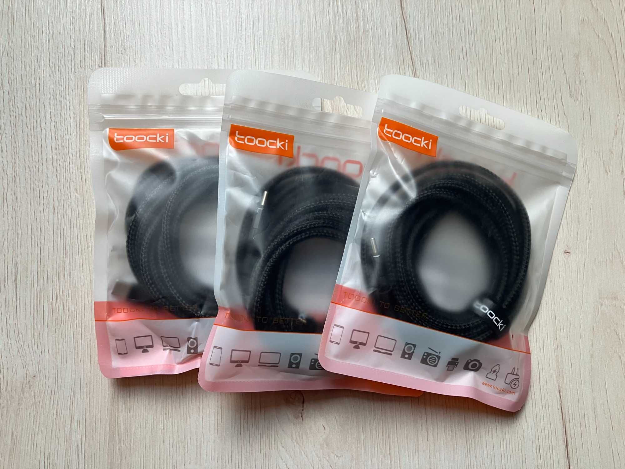3x Kabel USB C 100W 3 metry ładowarka oplot wzmacniany pancerny Toocki