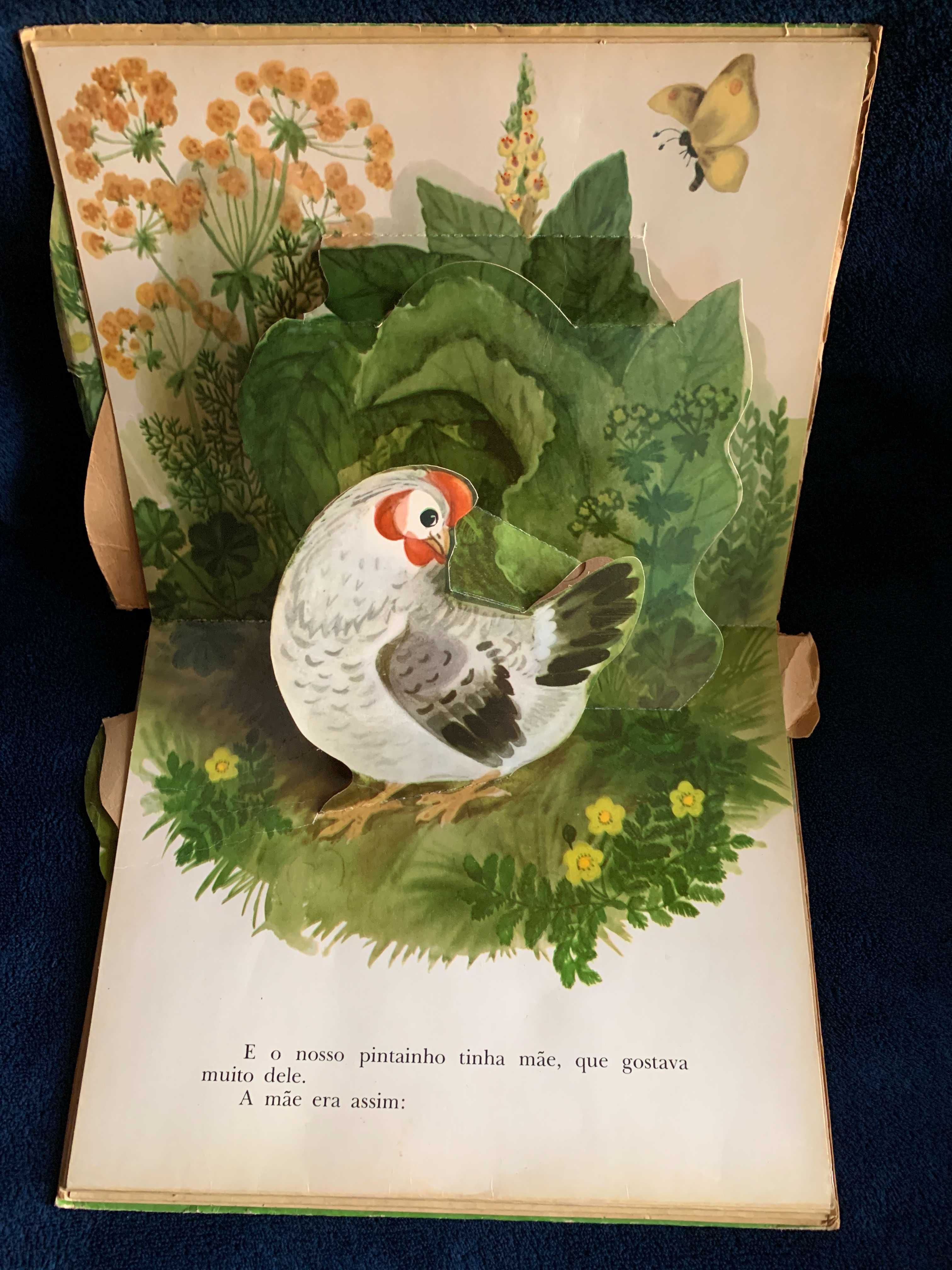 O Pintainho, K.Tchukóvski, Livro infantil Pop-up, antigo em bom estado
