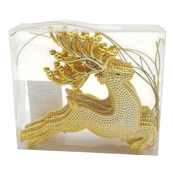 Bombki choinkowe zawieszki na choinkę złote renifery dekoracje 5szt