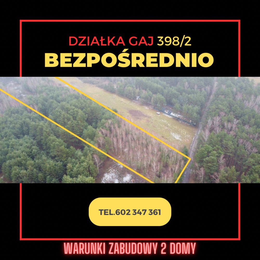 Działka 1,2 ha budowlana /las Gaj - blisko Warszawy