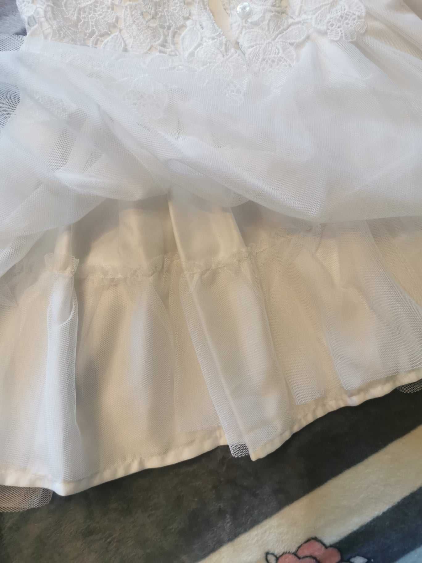 Sukienka biała kremowa do chrztu r.80 9-12 miesięcy