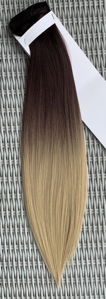 Premium Ultra włosy doczepiane, jasny brąz z blondem / ombre / ( 113 )