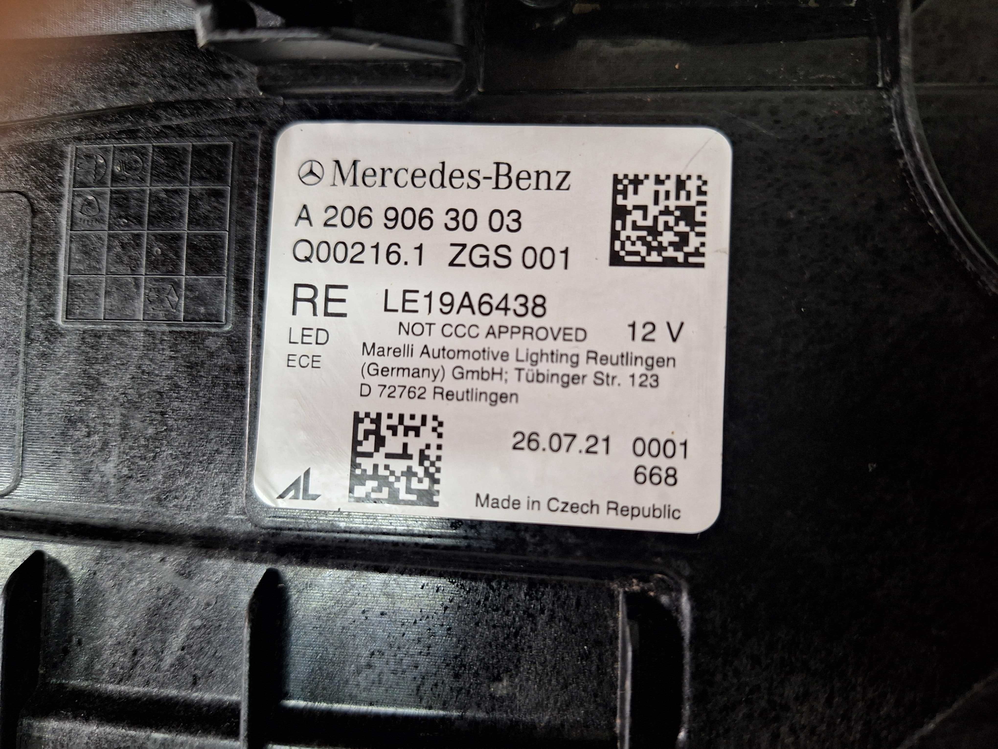 Mercedes W206 Digital  A2069063003 A2069064703 A2069068002 фари