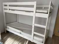 Łóżko piętrowe dziecięce białe Ikea zestaw