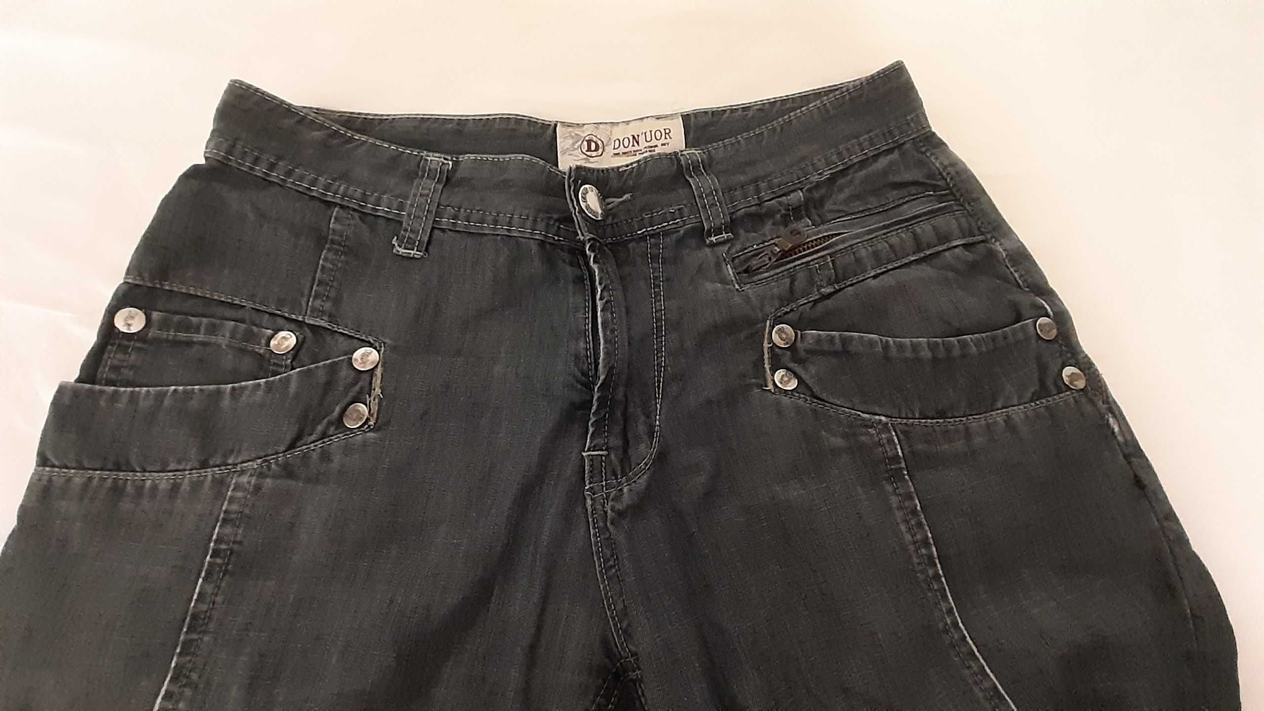 Krótkie spodenki męskie jeansowe szare - rozmiar 30 - S