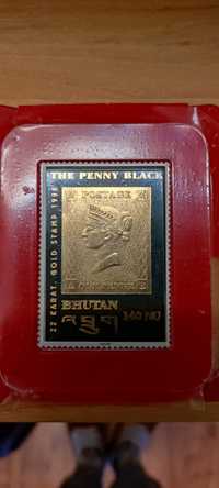 The Penny Black - Bhutan - złoty znaczek pocztowy
The Pen