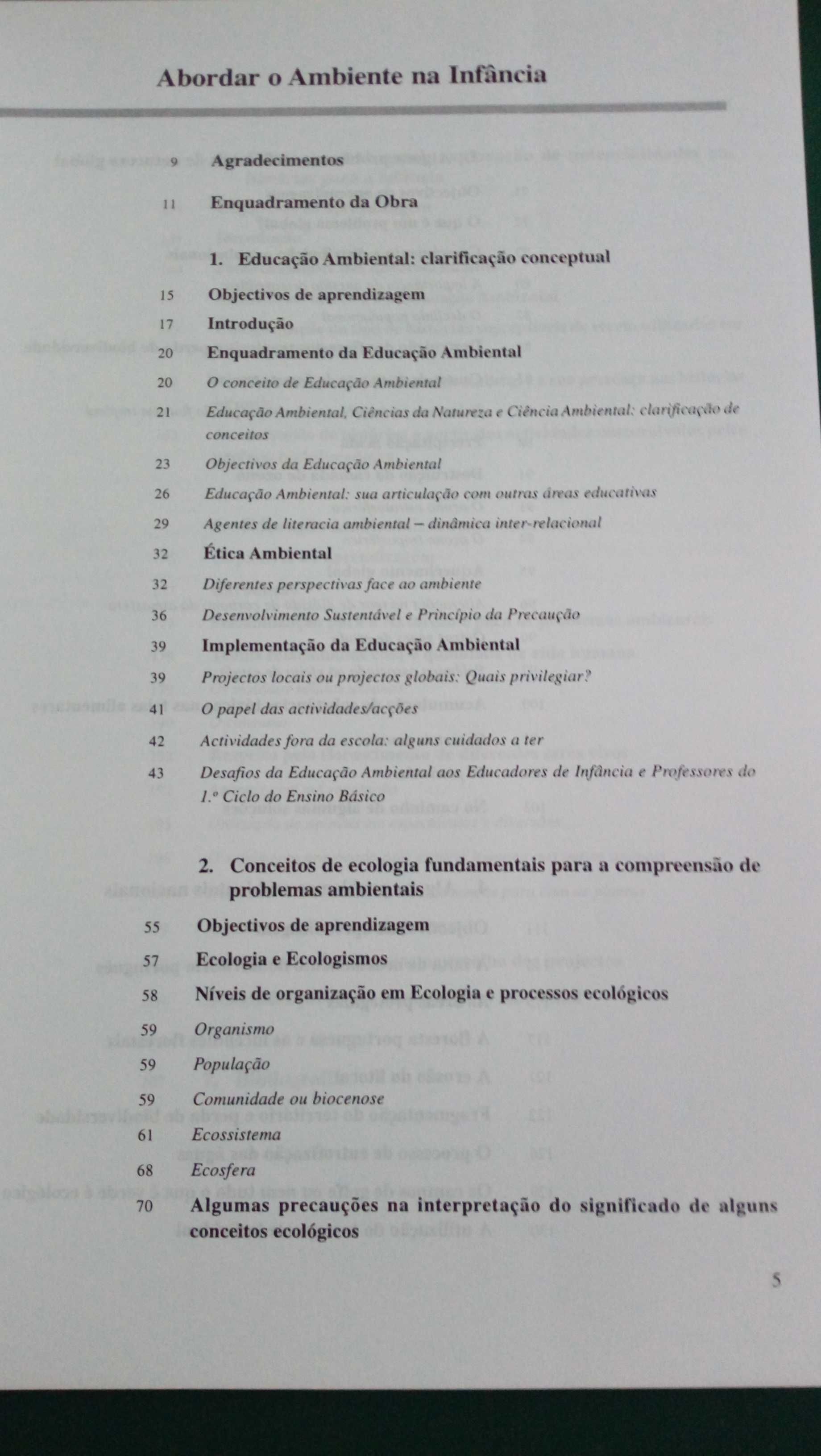 Abordar o ambiente na infância Universidade Aberta