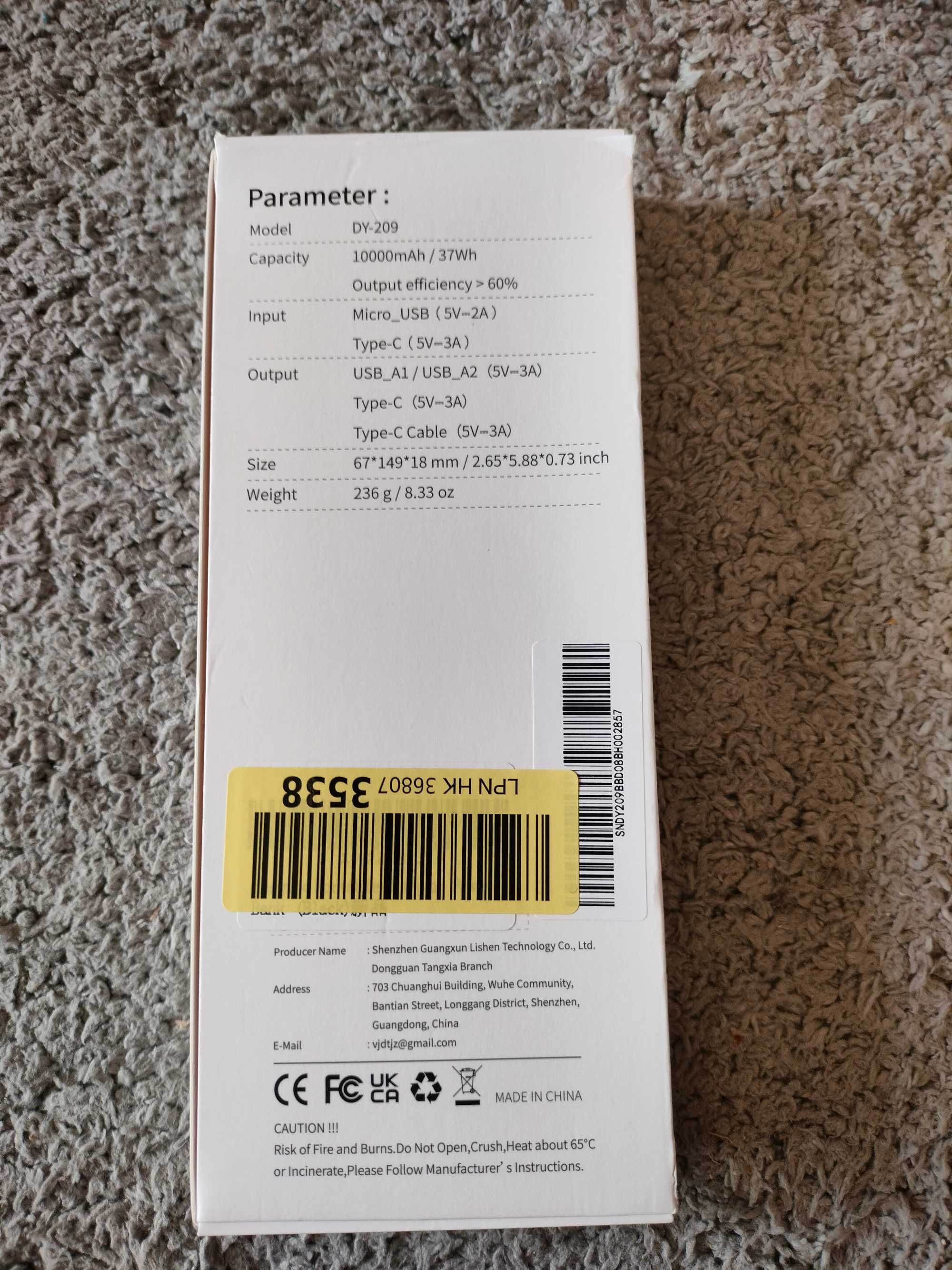 Powerbank Hosgubo 10000mAh      DY-209
