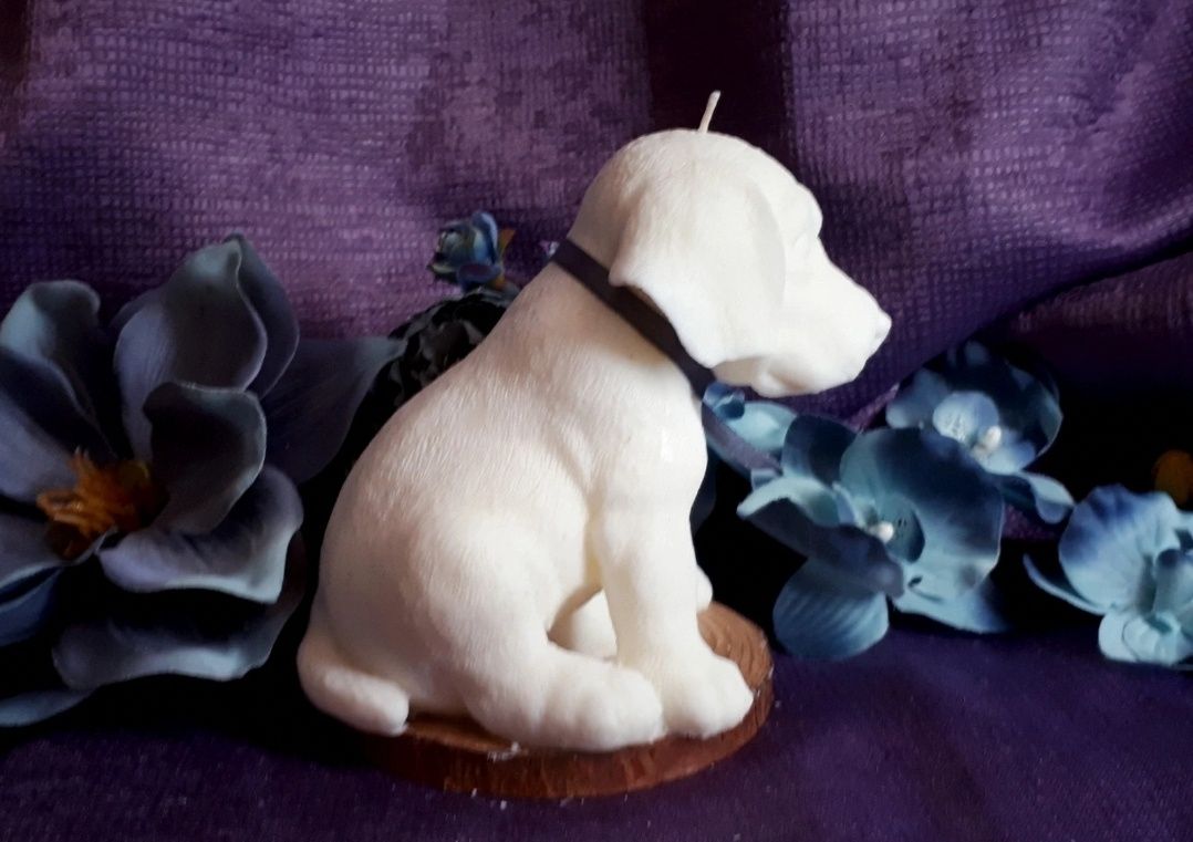 Świeca sojowa duża gigant pies piesek szczeniak ogar beagle handmade r
