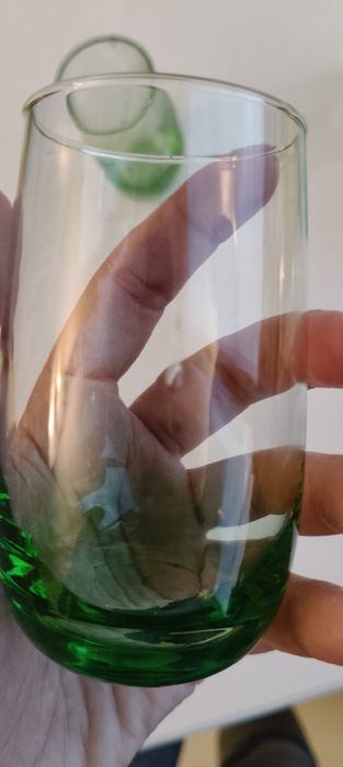 4 copos verdes vintage