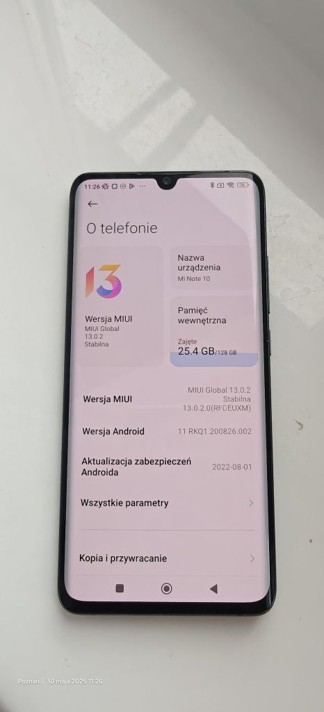 Xiomi mi note 10 128GB 108 mpix