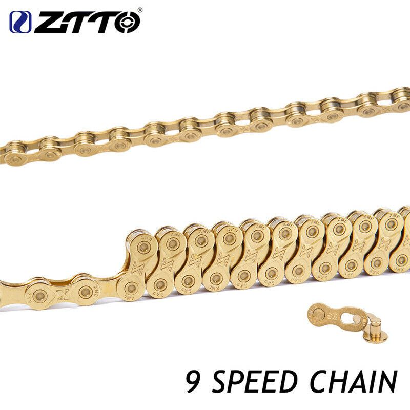 Łańcuch 9-cio rzędowy ZTTO Z9 L 116 ogniw + spinka, złoty, nowy