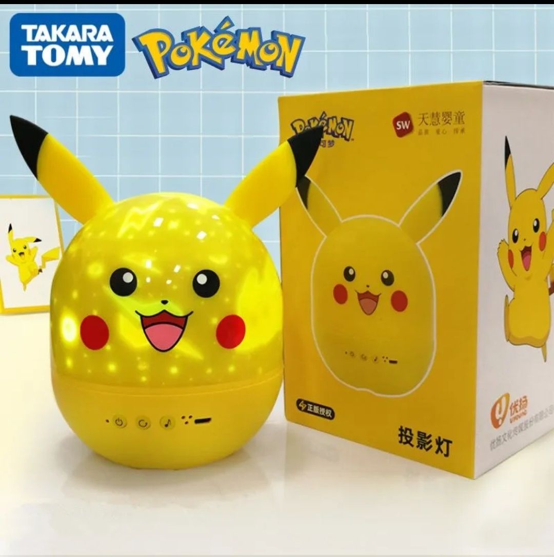 Luminária & projetor pikachu com música