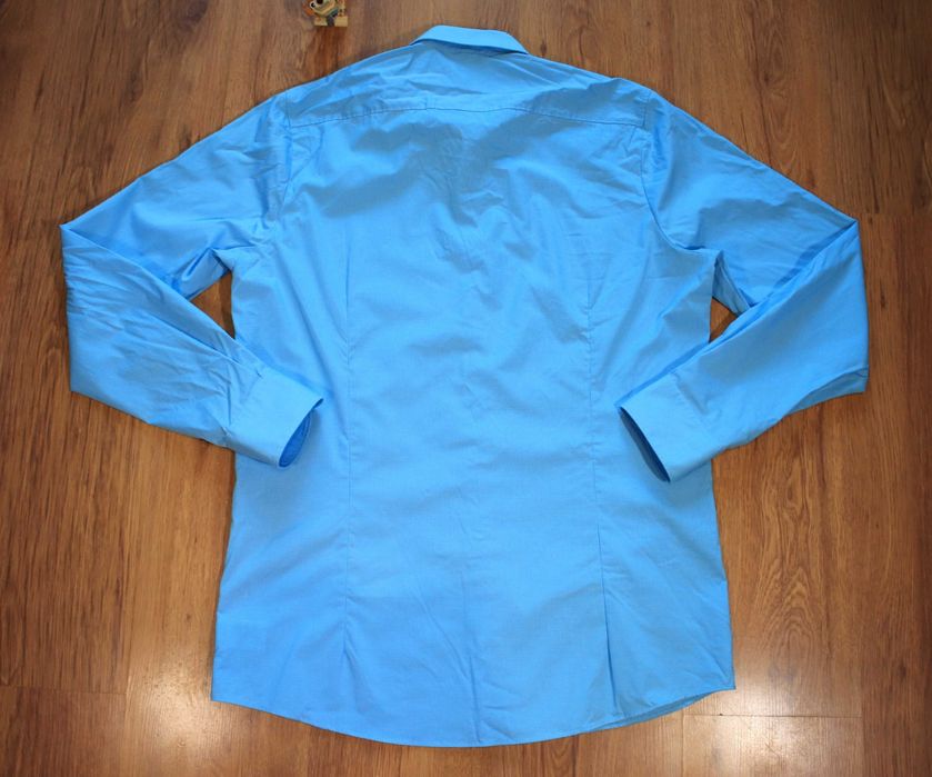 Koszula Olymp r. 42 męska nieb dł rękaw w kratkę bawełna