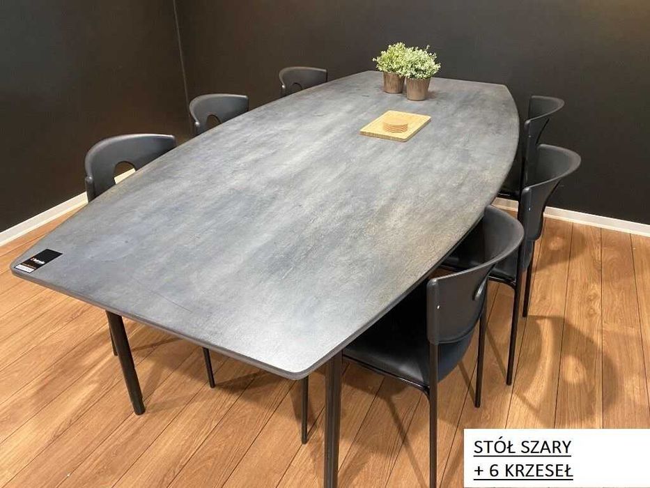 Stół 240x120cm do biura / jadalni / konferencyjny + 6 krzeseł zestaw