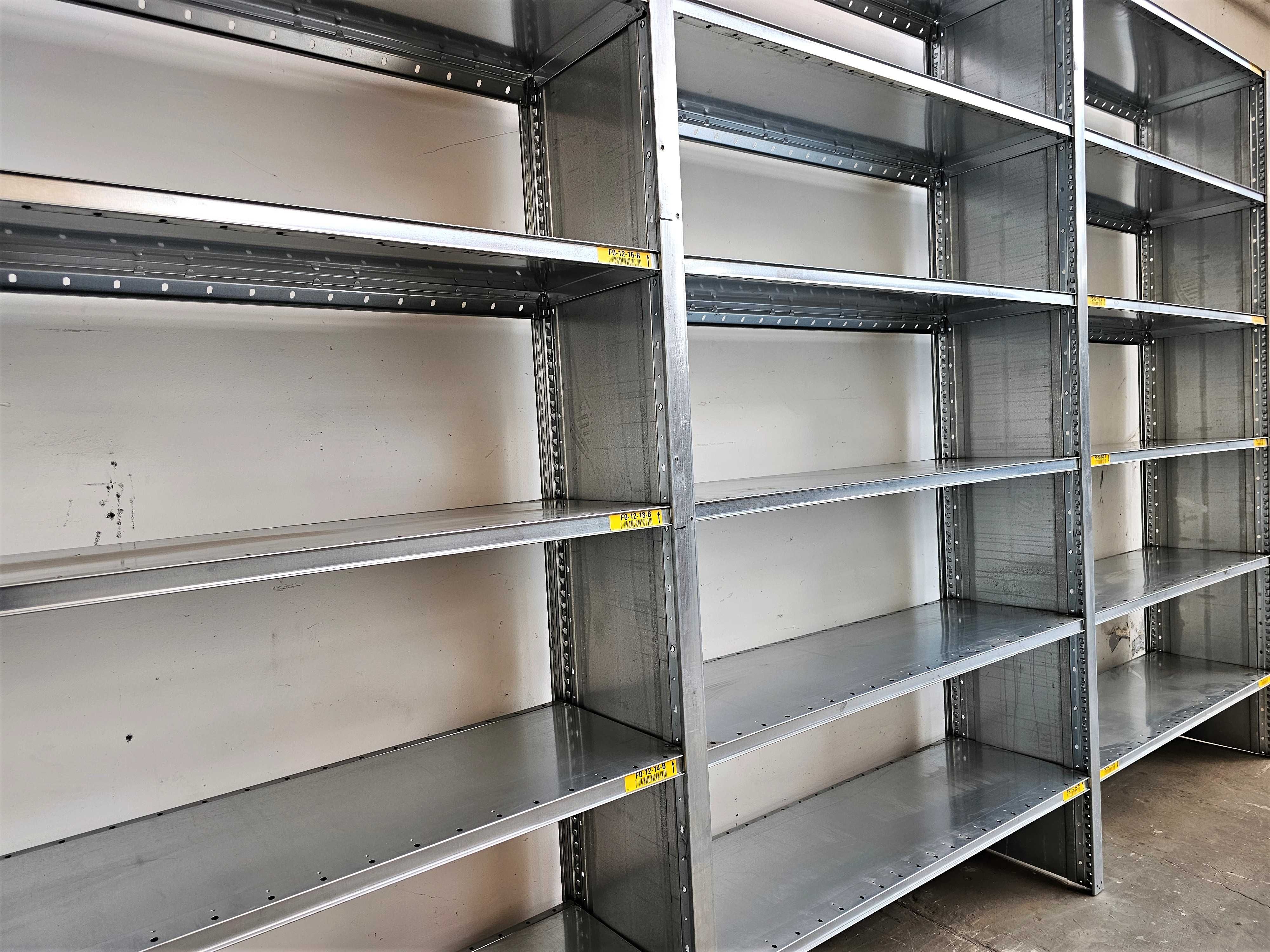 Regał Magazynowy 40x230x393/18p Metalowy Ocynk Garaż Warsztat Piwnica