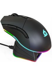 KLIM Blaze Pro bezprzewodowa mysz do gier RGB z ładującą stacją ładują