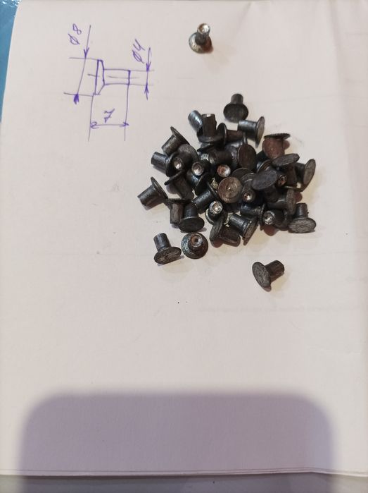 Заклепки алюм, 1000 шт, 4х7 мм.