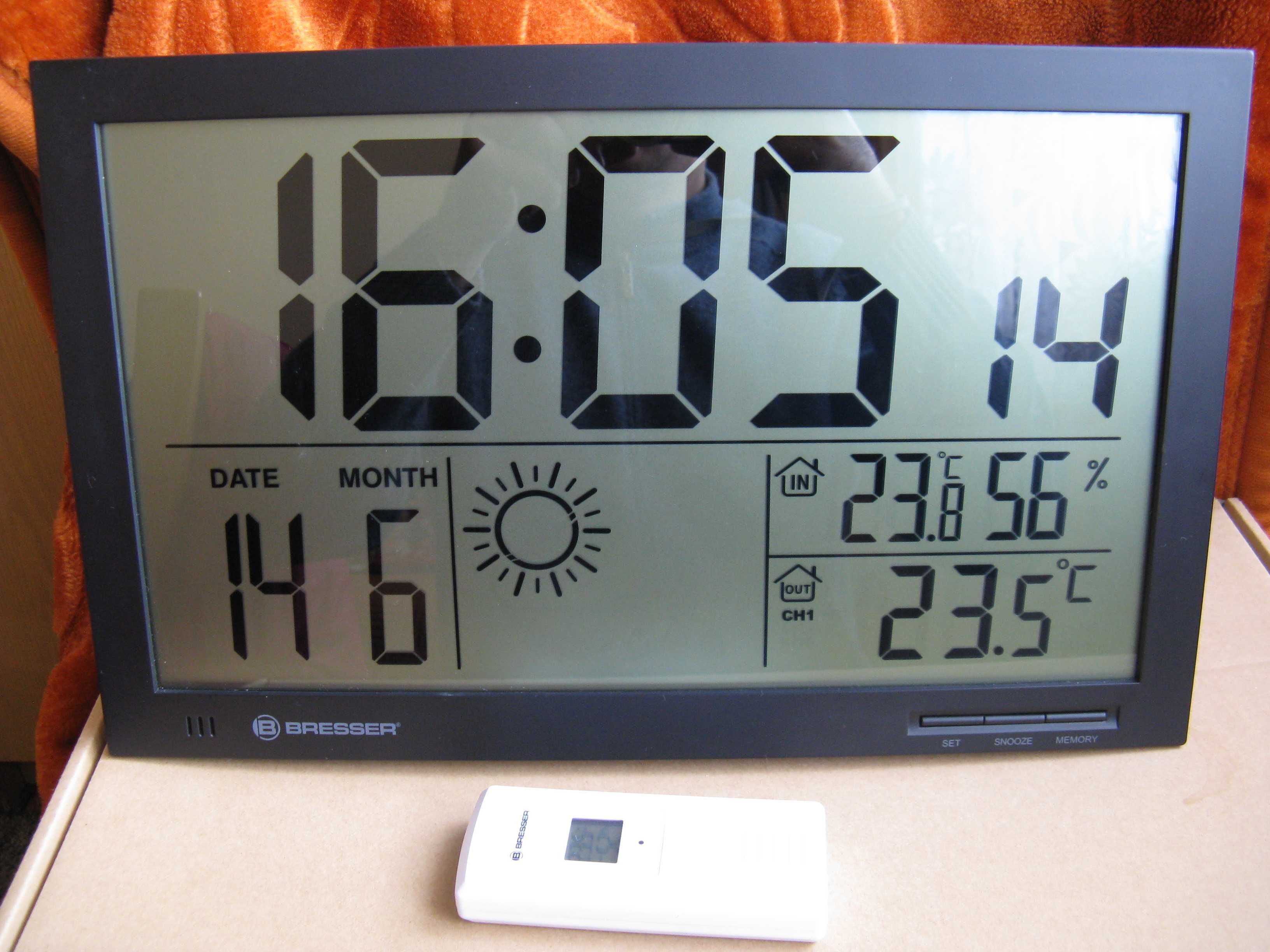 BARDZO DUŻY Zegar ścienny Bresser MyTime Jumbo LCD, czarny