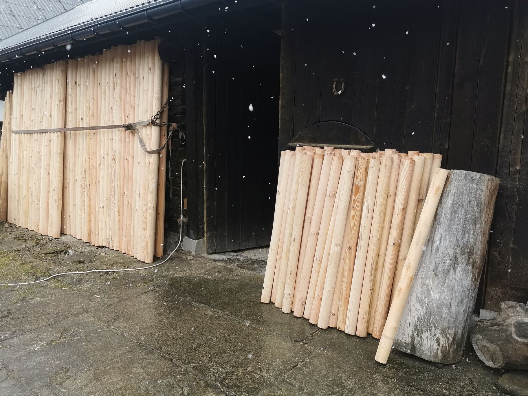 Słupek Drewniany Palik  Melioracyjny Okraglaki Pastuch Wałek Kolek