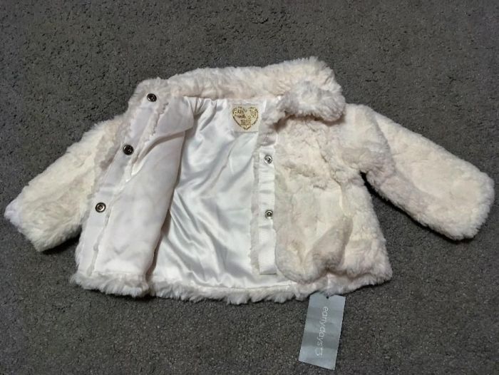Nowe futerko do chrztu 74 cm