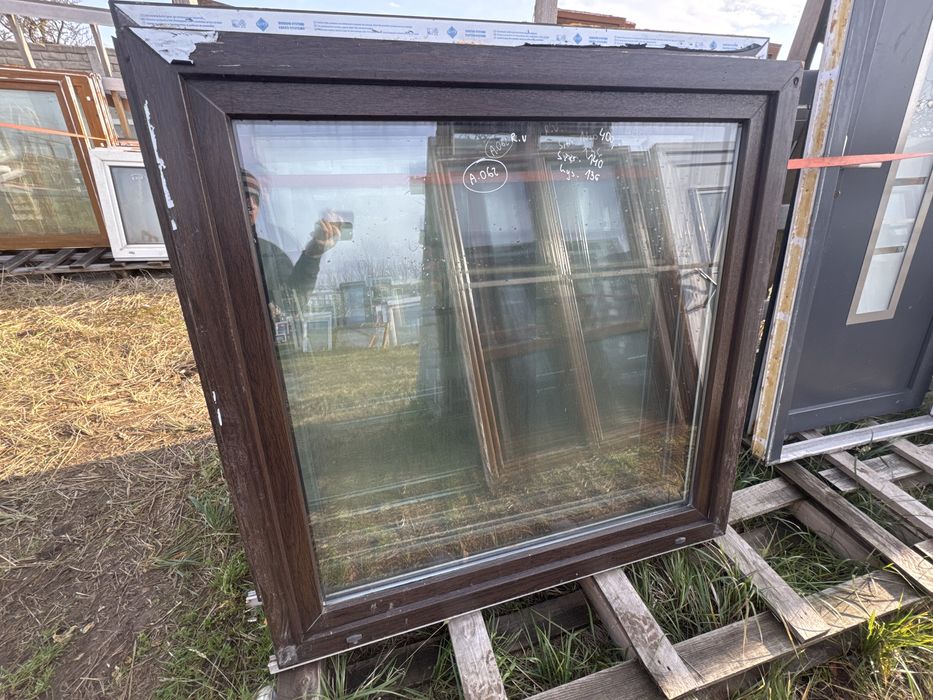 3x okno plastikowe 140x136 dab bagienny Ru (biale 140x140 wysylka)