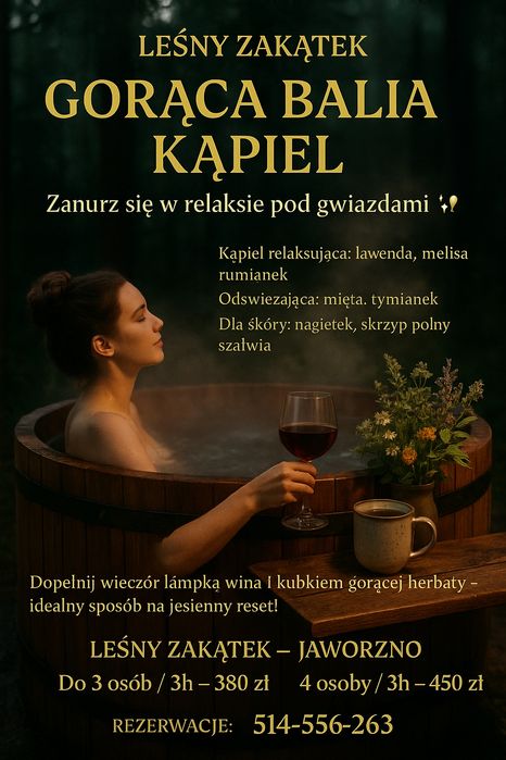 Jacuzzi balia kąpiel ,wynajem jacuzzi,relax ,detox ,odnowa nocleg,spa