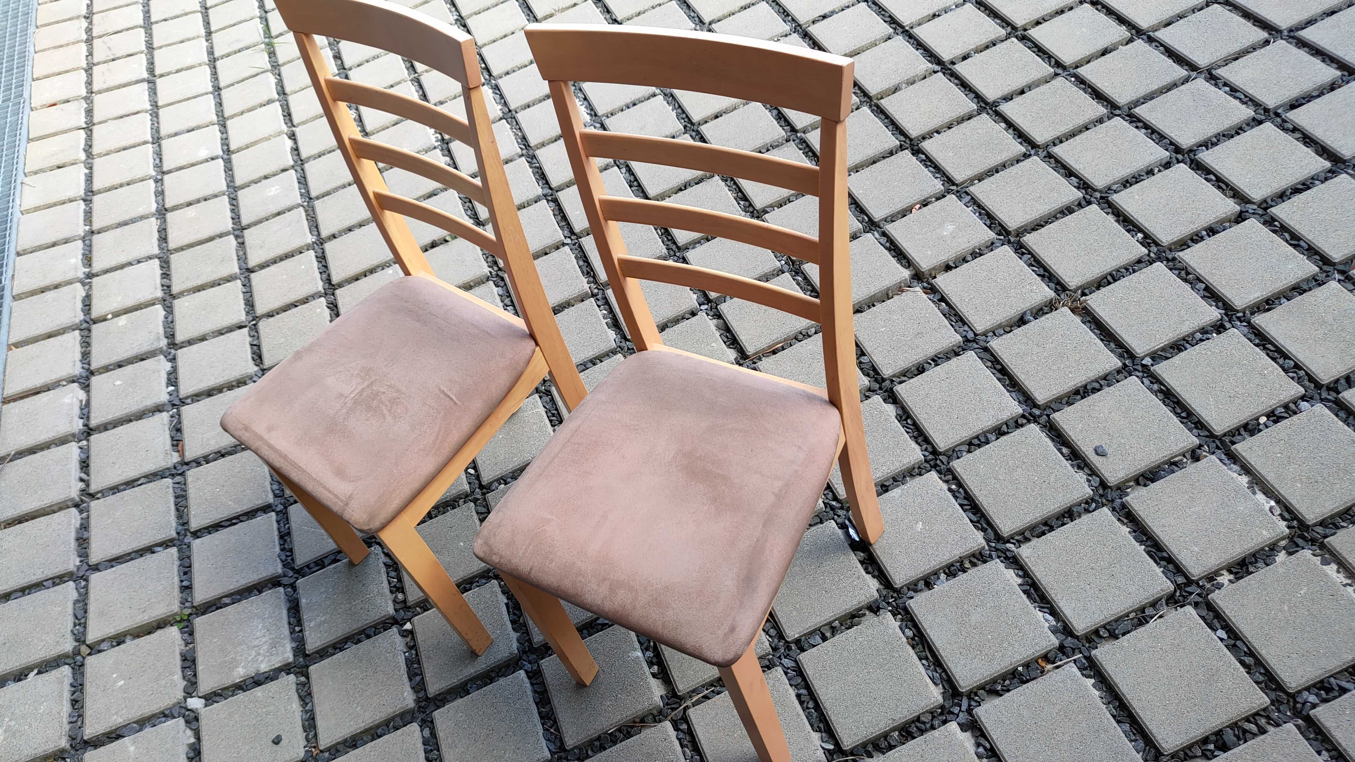 2x Krzesło Drewniane Dwa Krzesła drewno materiał bdb stan